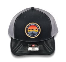 Load image into Gallery viewer, HD Off-Road Wheels Overland Sector Official Richardson 112 Snap Back Hat in Black &amp; White Trucker Style with Mesh Back