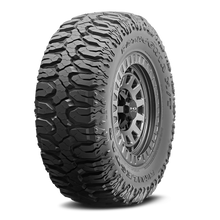 Load image into Gallery viewer, MILESTAR Patagonia M/T-02 Mud Terrain Tire with the HD Off-Road Overland Sector Venture in 17x9.0 All Satin Grey Angled Shot Mounted &amp; Balanced Wheel &amp; Tire Package