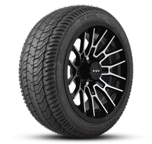 Load image into Gallery viewer, Shop the HD Golf Wheels RTC Gloss Black Machined Face with Turf / Street Tires online today for your Club Car, Cushman, EZGO, ICON EV, Garia, Massimo, Polaris, or Yamaha Golf Cart.