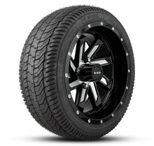 Load image into Gallery viewer, Shop the HD Golf Wheels SAW Gloss Black Milled Face online today for your Club Car, Cushman, EZGO, ICON EV, Garia, Massimo, Polaris, or Yamaha Golf Cart.