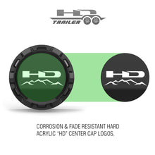 Load image into Gallery viewer, HD Off-Road Trailer Wheel Center Cap Logos in Hard Acrylic for Corrosion Resistance.