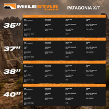Load image into Gallery viewer, MILESTAR Patagonia X/T All Terrain Tire Specifications HD Off-Road Overland Sector