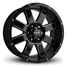 Load image into Gallery viewer, HD Off-Road Wheels Truck Wheels 20x9.0 | 6x135 &amp; 6x139.7 | et -12mm | 4.5 in | 106.2mm HD Off-Road 8-Point Wheels | Gloss Black Milled Edges