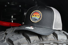 Load image into Gallery viewer, HD Off-Road Wheels Overland Sector Official Richardson 112 Snap Back Hat in Black &amp; White Trucker Style with Mesh Back