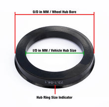 Load image into Gallery viewer, Perfectly Tight Hub Rings 73.1mm (O/D) to 54.1mm (I/D) Perfectly Tight Hub Centric Ring 4pc Kits