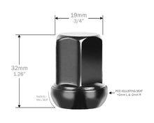 Load image into Gallery viewer, Perfectly Tight Lug Nuts 12mm x 1.25mm ( 20pc ) / Black Radius Seat / PCD Adjusting Lug Nuts - Black