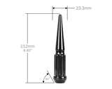Large Diameter Spiked Spline Lug Nut Kits - Black